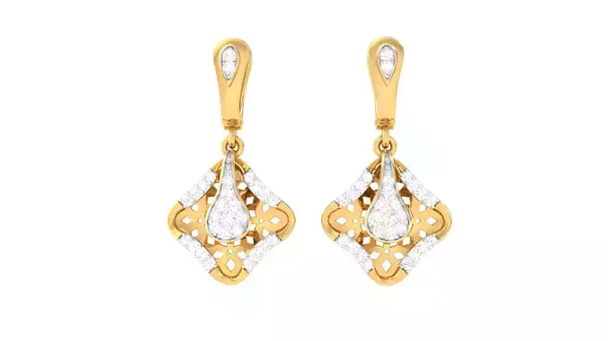 Women Drop Earrings 3dm STL OBJ FBX Renders Details