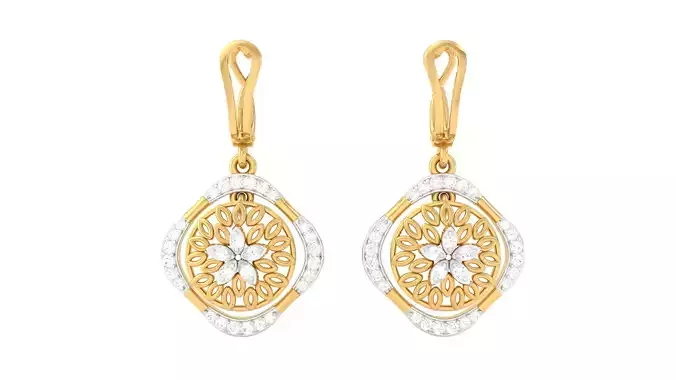 Women Drop Earrings 3dm STL OBJ FBX Renders Details