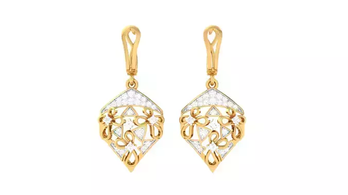 Women Drop Earrings 3dm STL OBJ FBX Renders Details