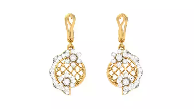 Women Drop Earrings 3dm STL OBJ FBX Renders Details