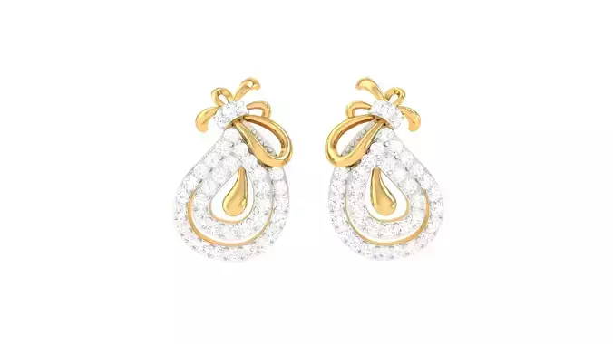 Women Drop Earrings 3dm STL OBJ FBX Renders Details