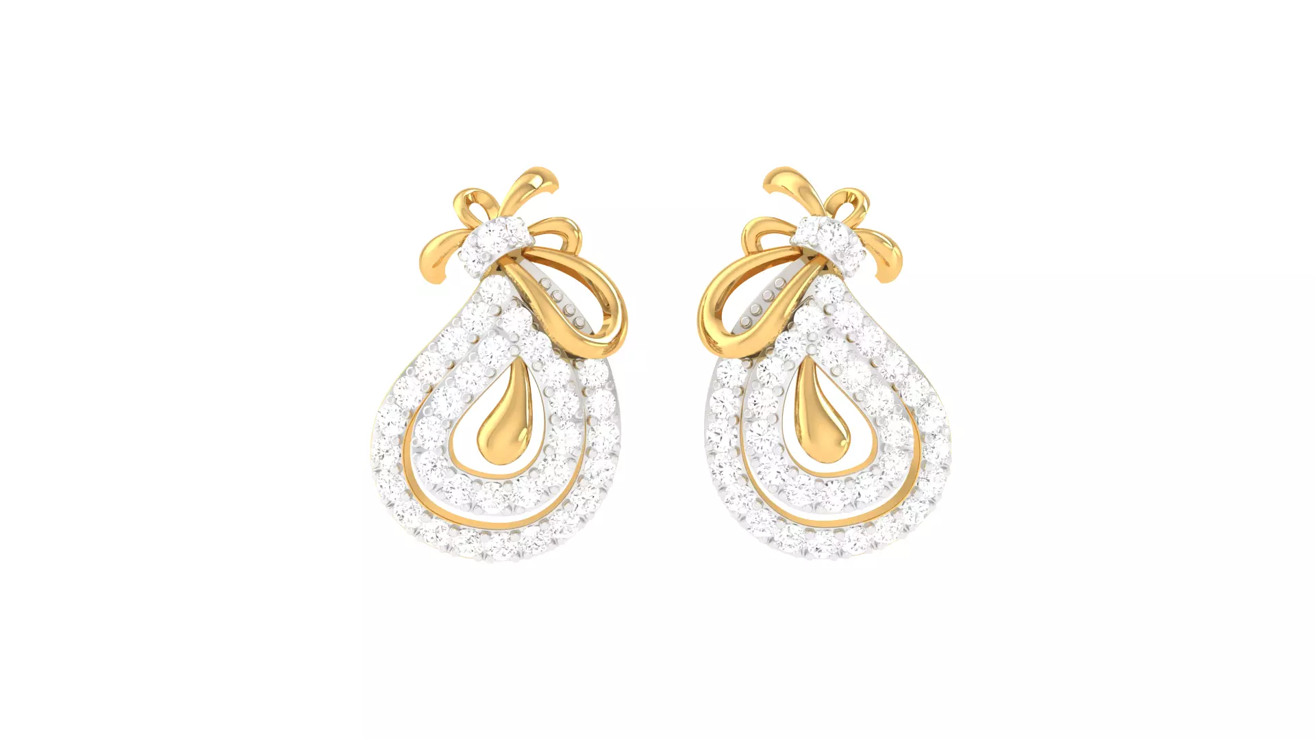 Women Drop Earrings 3dm STL OBJ FBX Renders Details 3D print model_0