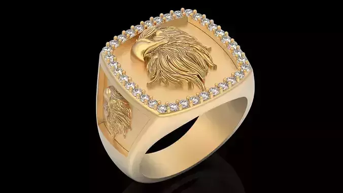 Eagle ring silver gold sterling jewelry printable