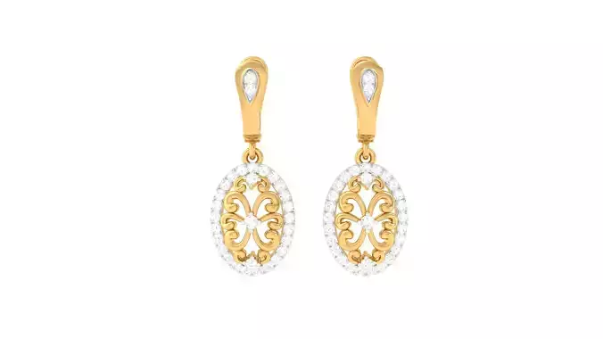 Women Drop Earrings 3dm STL OBJ FBX Renders Details