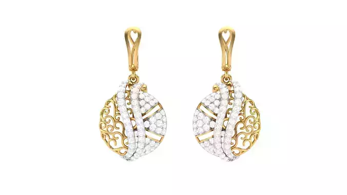 Women Drop Earrings 3dm STL OBJ FBX Renders Details