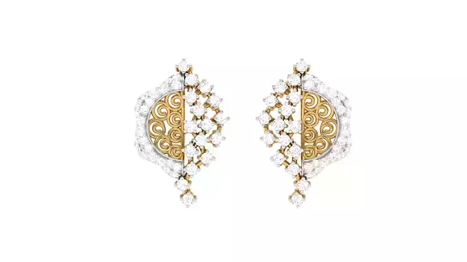 Women Stud Earrings 3dm STL OBJ FBX Renders Details