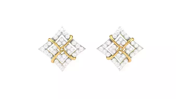 Women Stud Earrings 3dm STL OBJ FBX Renders Details
