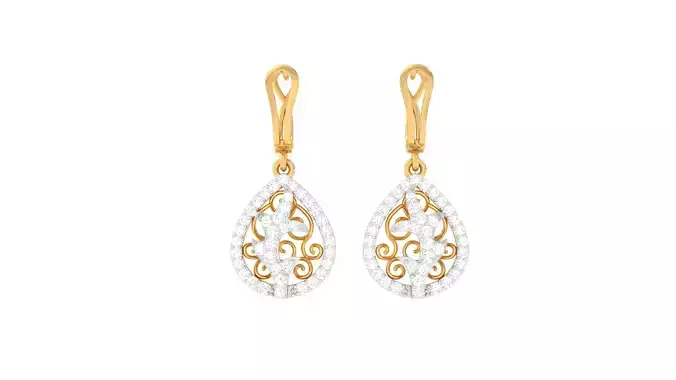 Women Drop Earrings 3dm STL OBJ FBX Renders Details