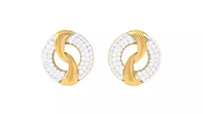 Women Stud Earrings 3dm STL OBJ FBX Renders Details