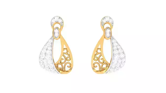 Women Drop Earrings 3dm STL OBJ FBX Renders Details