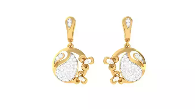 Women Drop Earrings 3dm STL OBJ FBX Renders Details