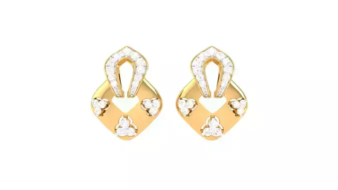 Women Stud Earrings 3dm STL OBJ FBX Renders Details