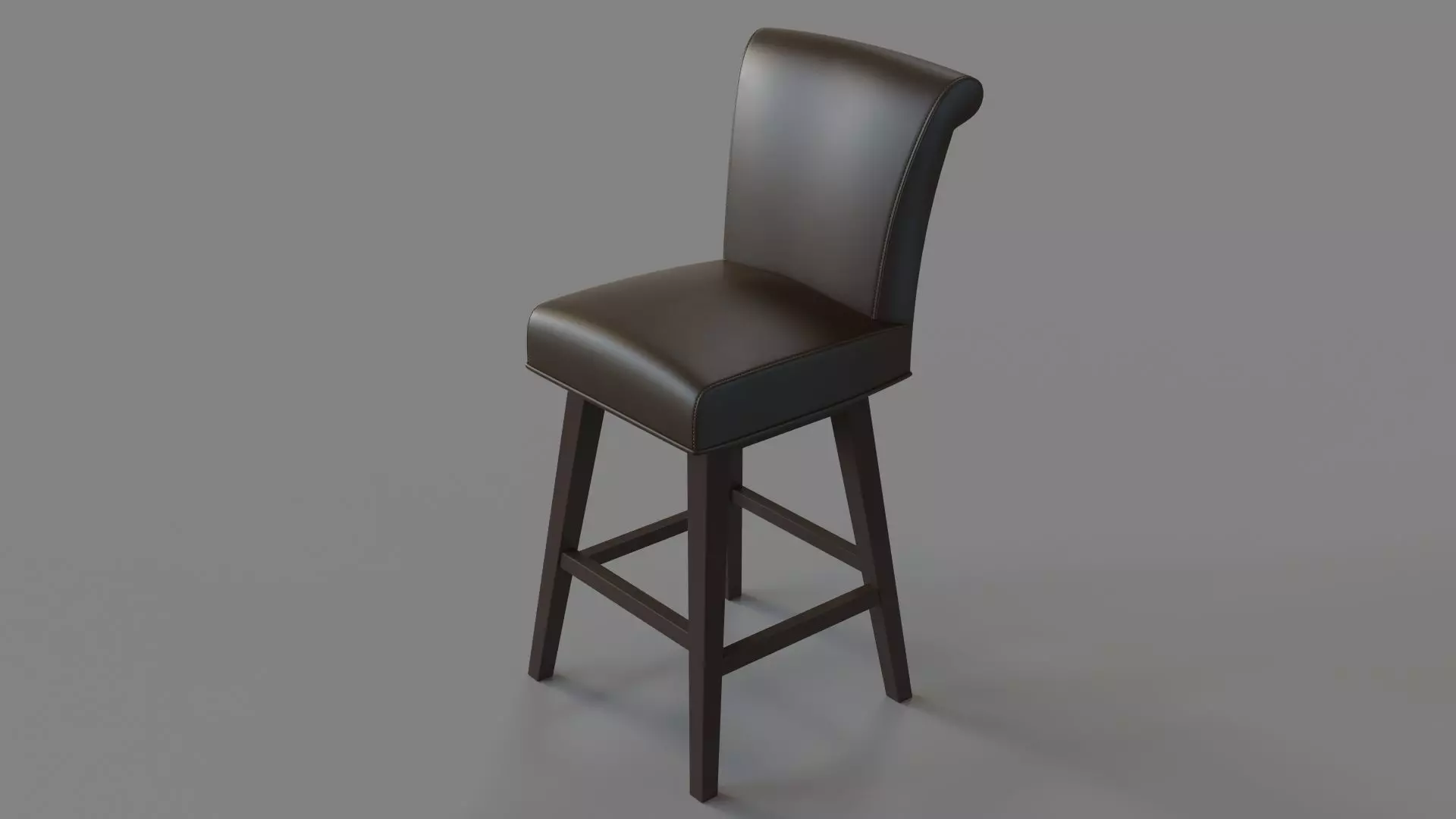 Hamlet Leather Swivel Counter Stool Brown 3D model_0