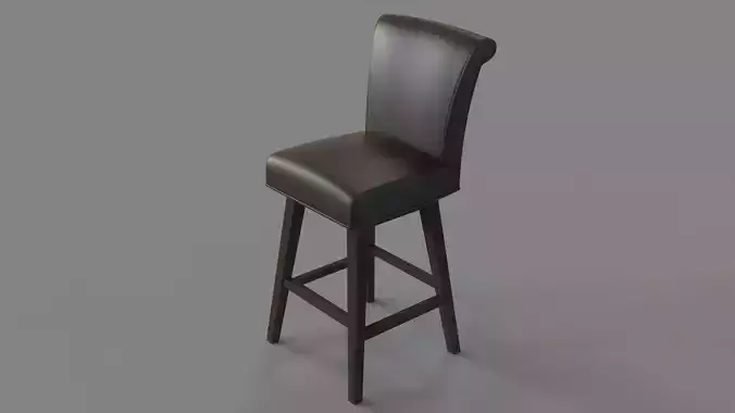 Hamlet Leather Swivel Counter Stool Brown 3D model