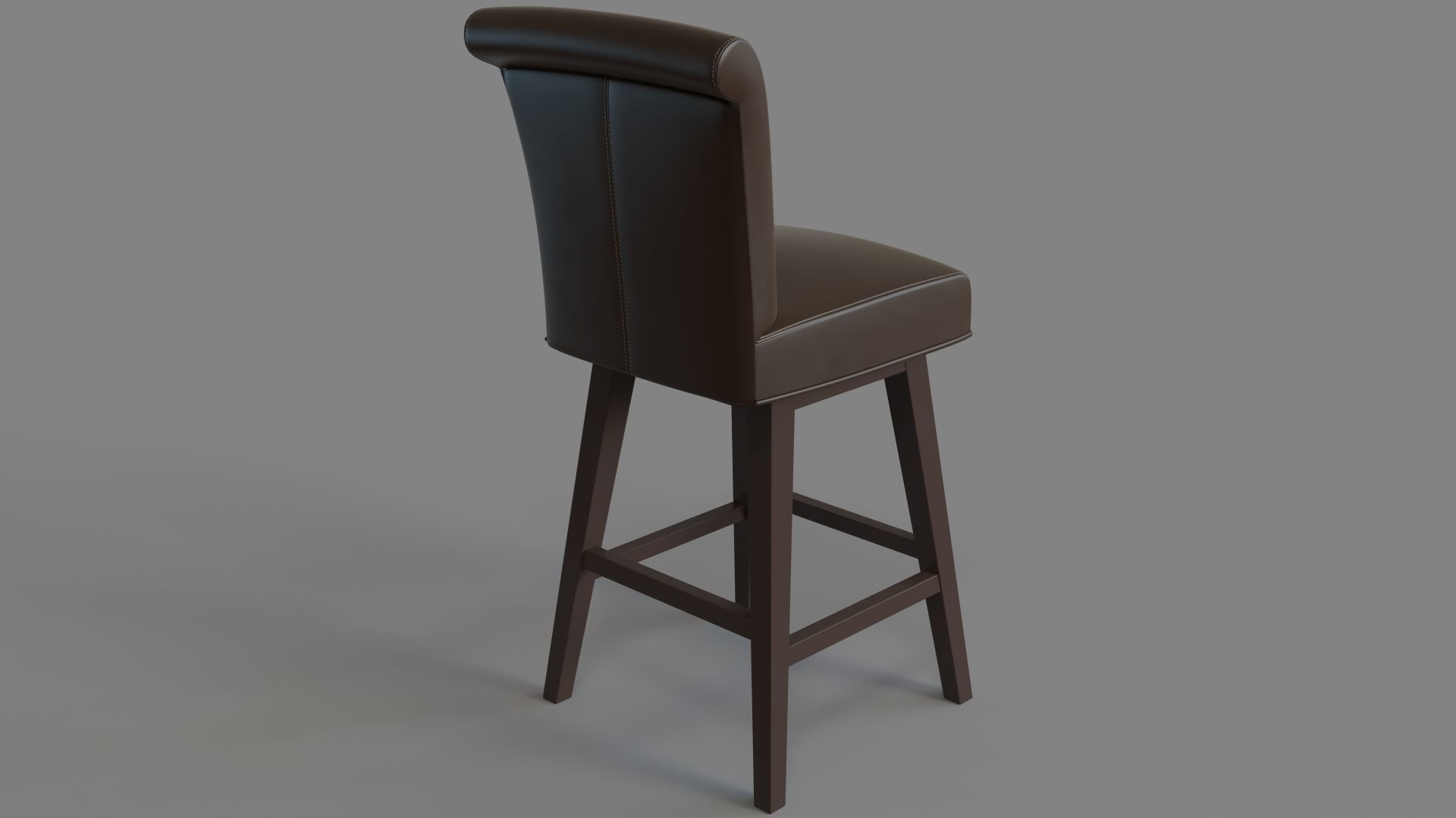 Hamlet Leather Swivel Counter Stool Brown 3D model_2