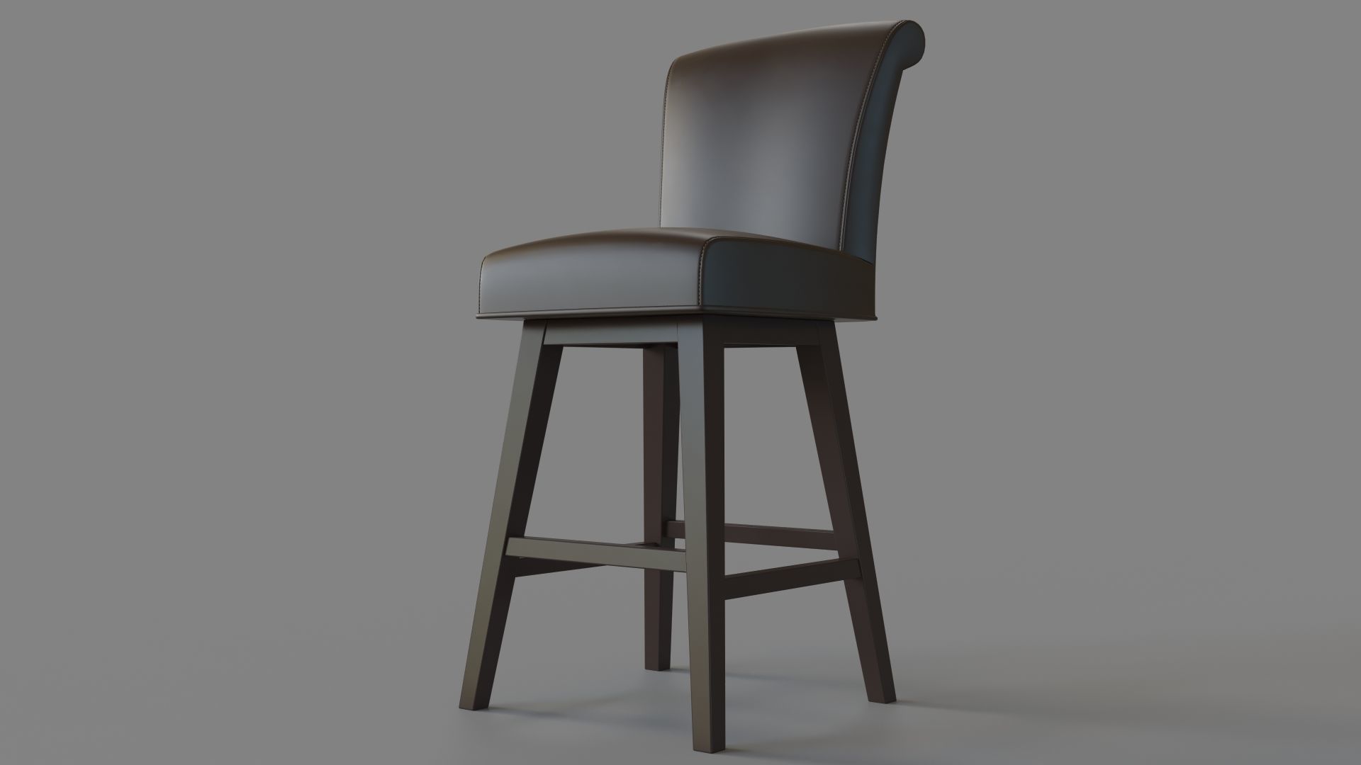 Hamlet Leather Swivel Counter Stool Brown 3D model_4