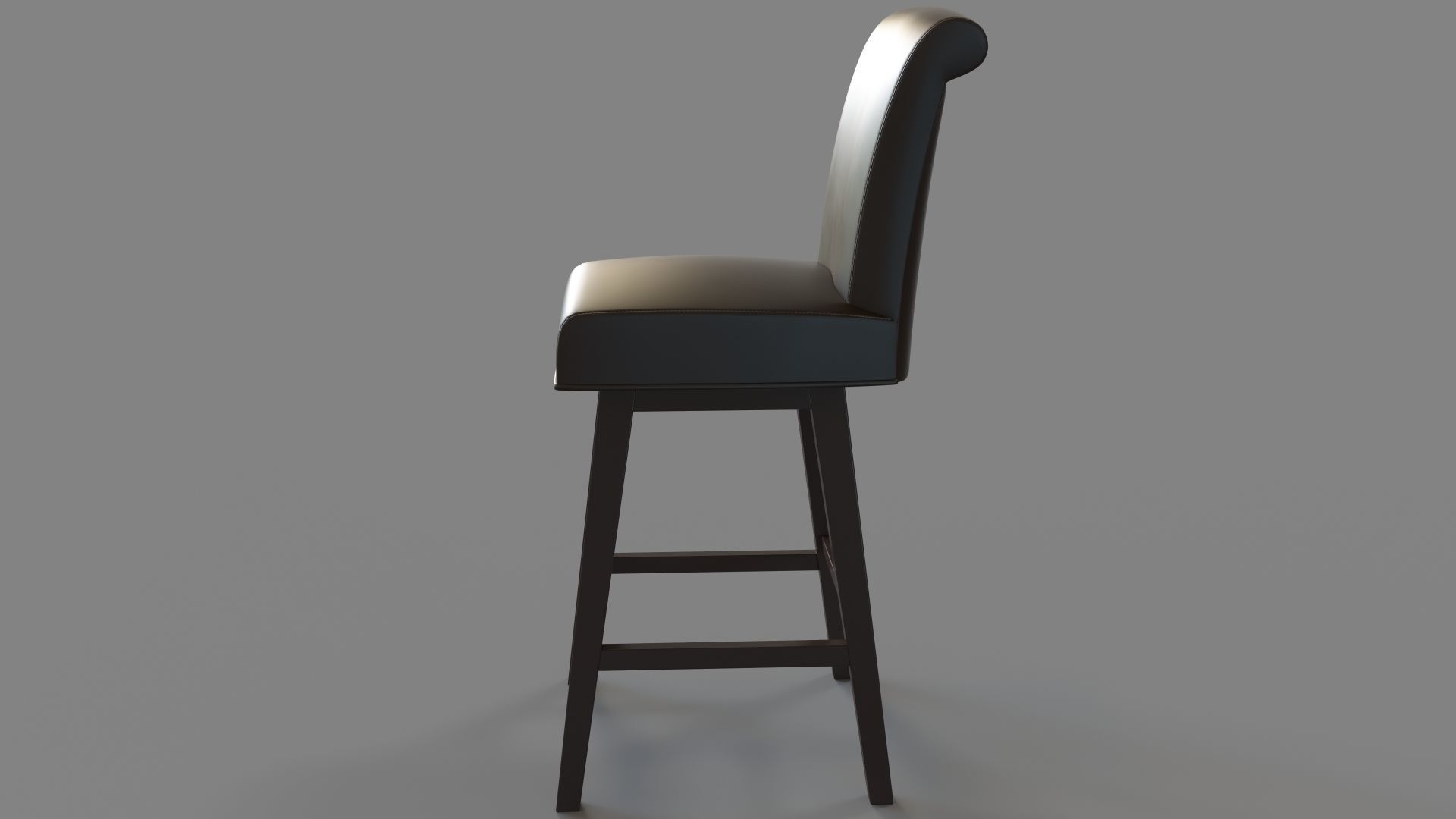 Hamlet Leather Swivel Counter Stool Brown 3D model_3