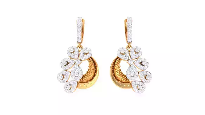Women Drop Earrings 3dm STL OBJ FBX Renders Details