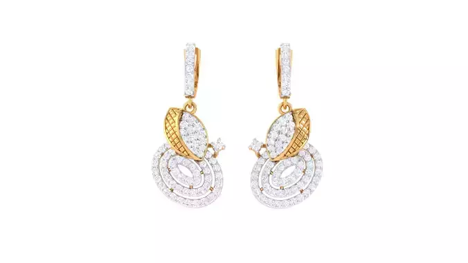 Women Drop Earring 3dm STL OBJ FBX Renders Details
