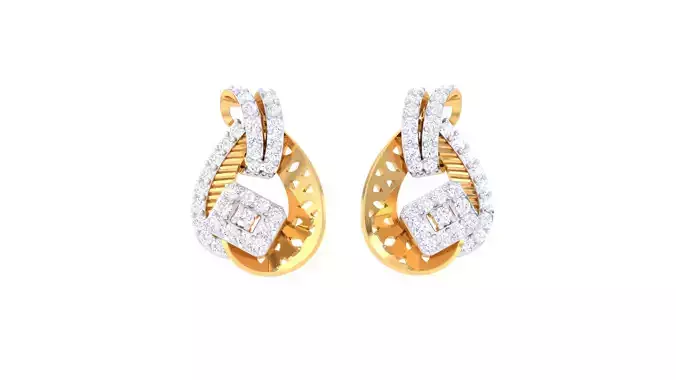 Women Stud Earring 3dm STL OBJ FBX Renders Details