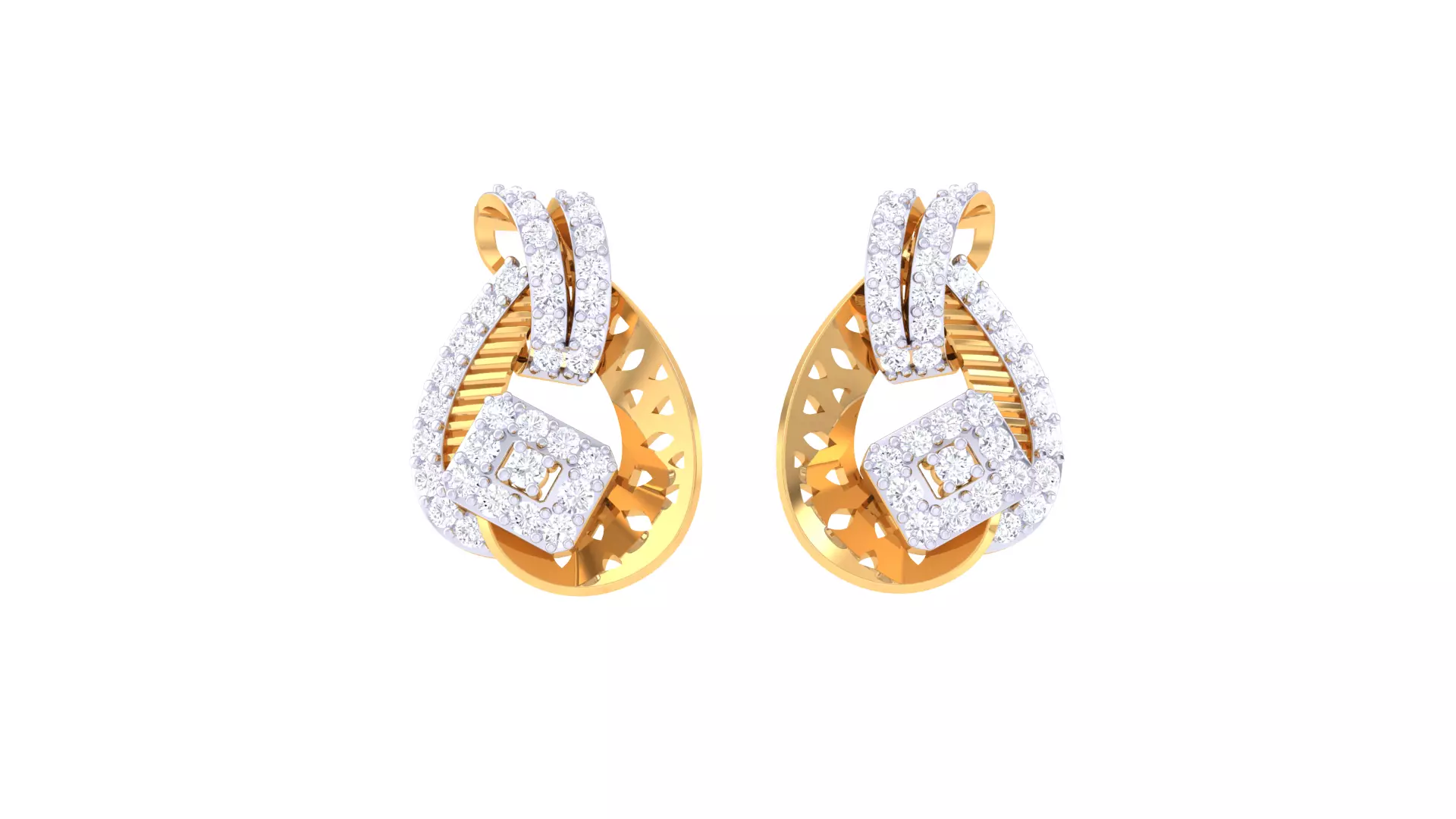 Women Stud Earring 3dm STL OBJ FBX Renders Details 3D print model_0