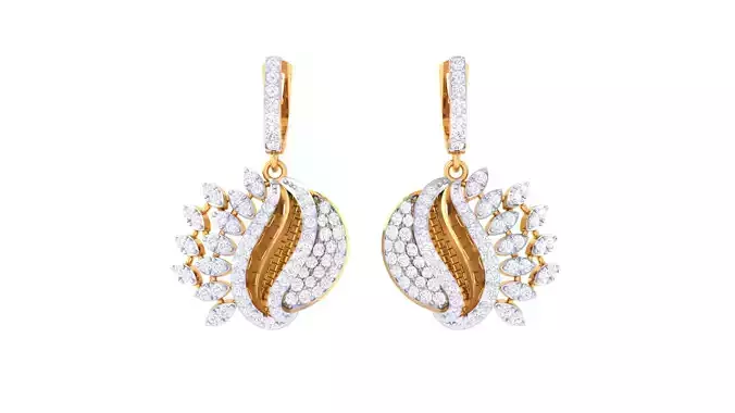Women Drop Earring 3dm STL OBJ FBX Renders Details