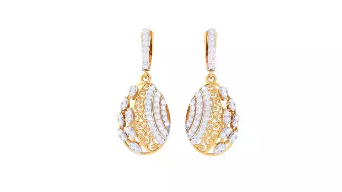 Women Drop Earring 3dm STL OBJ FBX Renders Details