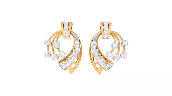 Women Stud Earring 3dm STL OBJ FBX Renders Details