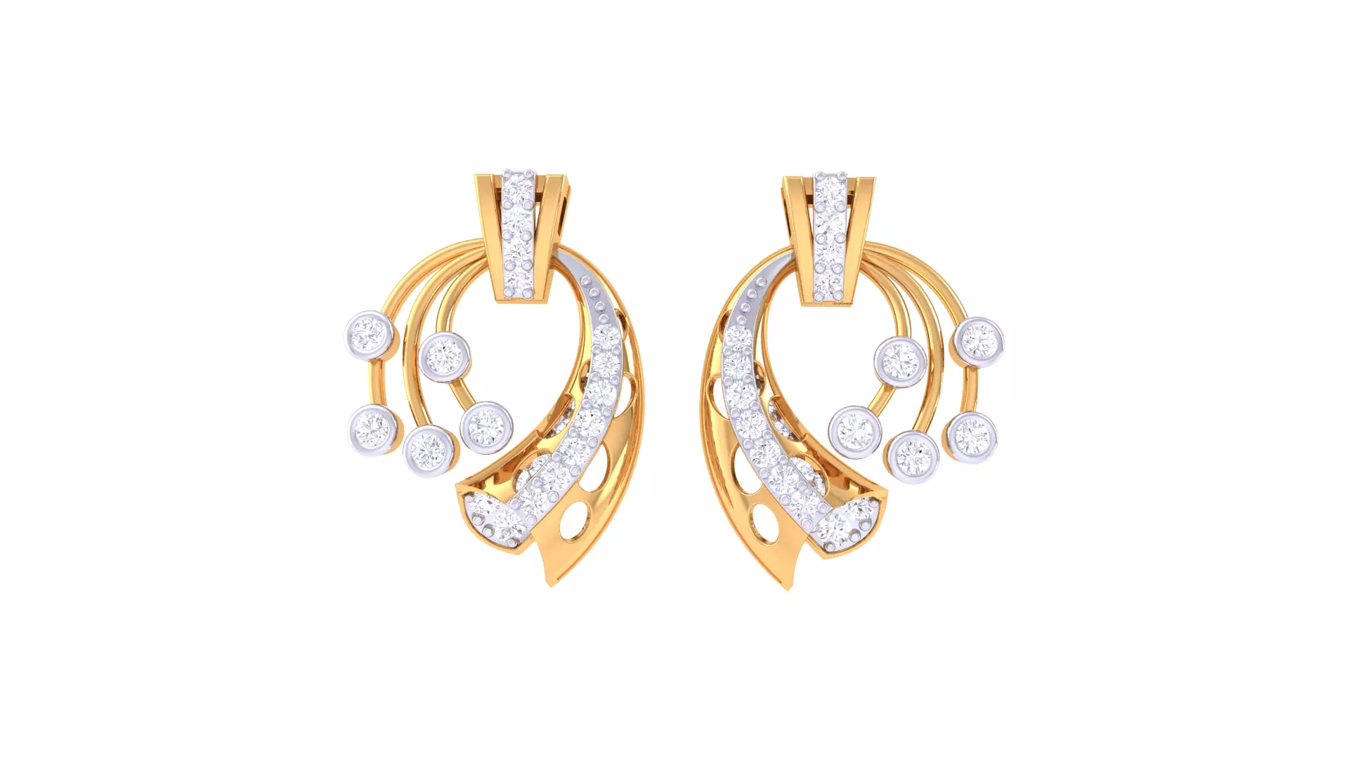 Women Stud Earring 3dm STL OBJ FBX Renders Details 3D print model_0