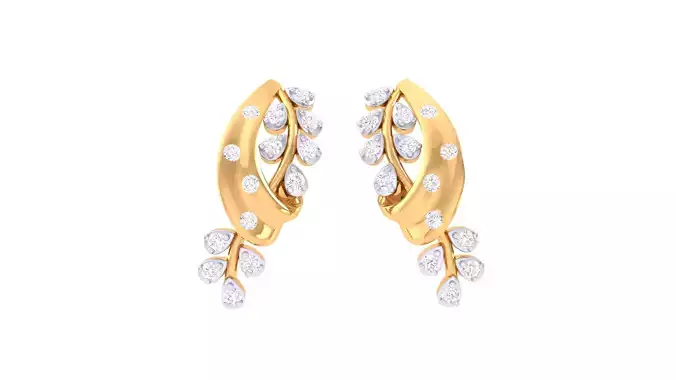 Women Stud Earring 3dm STL OBJ FBX Renders Details
