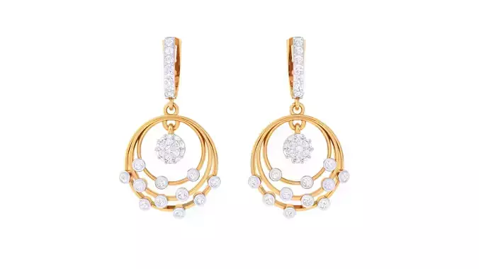 Women Drop Earring 3dm STL OBJ FBX Renders Details