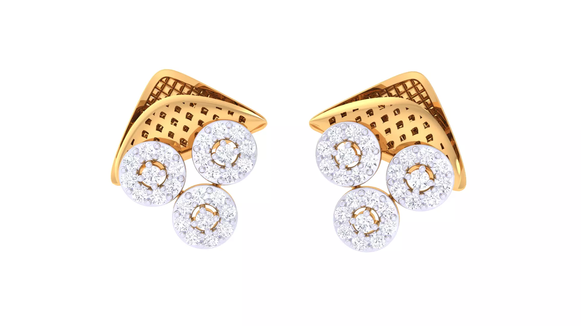 Women Stud Earring 3dm STL OBJ FBX Renders Details 3D print model_0