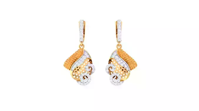 Women Drop Earring 3dm STL OBJ FBX Renders Details