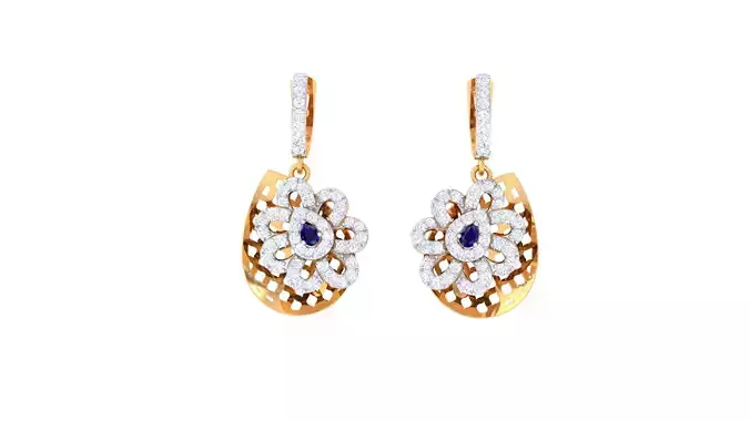 Women Drop Earring 3dm STL OBJ FBX Renders Details