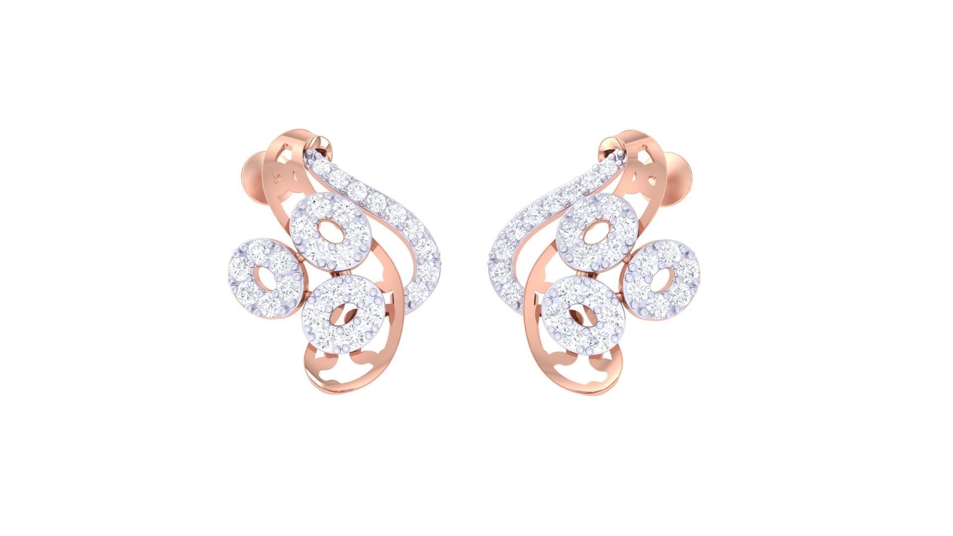 Women Stud Earring 3dm STL OBJ FBX Renders Details 3D print model_1