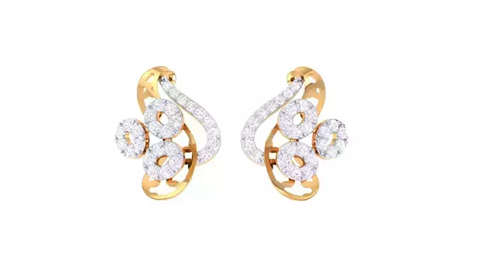 Women Stud Earring 3dm STL OBJ FBX Renders Details 3D print model