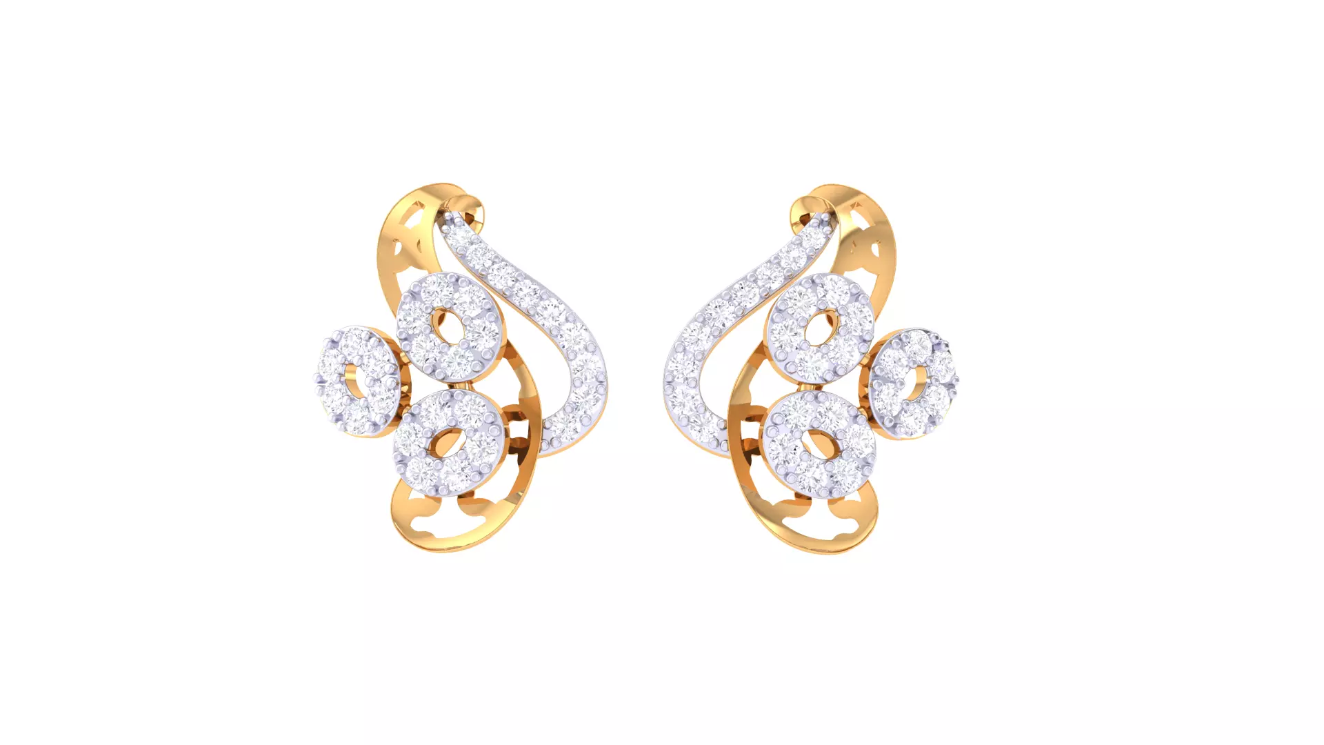 Women Stud Earring 3dm STL OBJ FBX Renders Details 3D print model_0