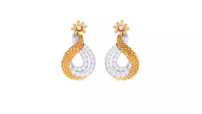 Women Drop Earring 3dm STL OBJ FBX Renders Details