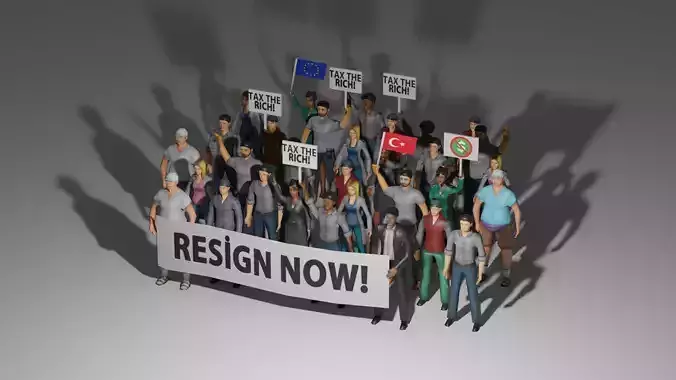 Protester Character 32 Rebel and Textures 