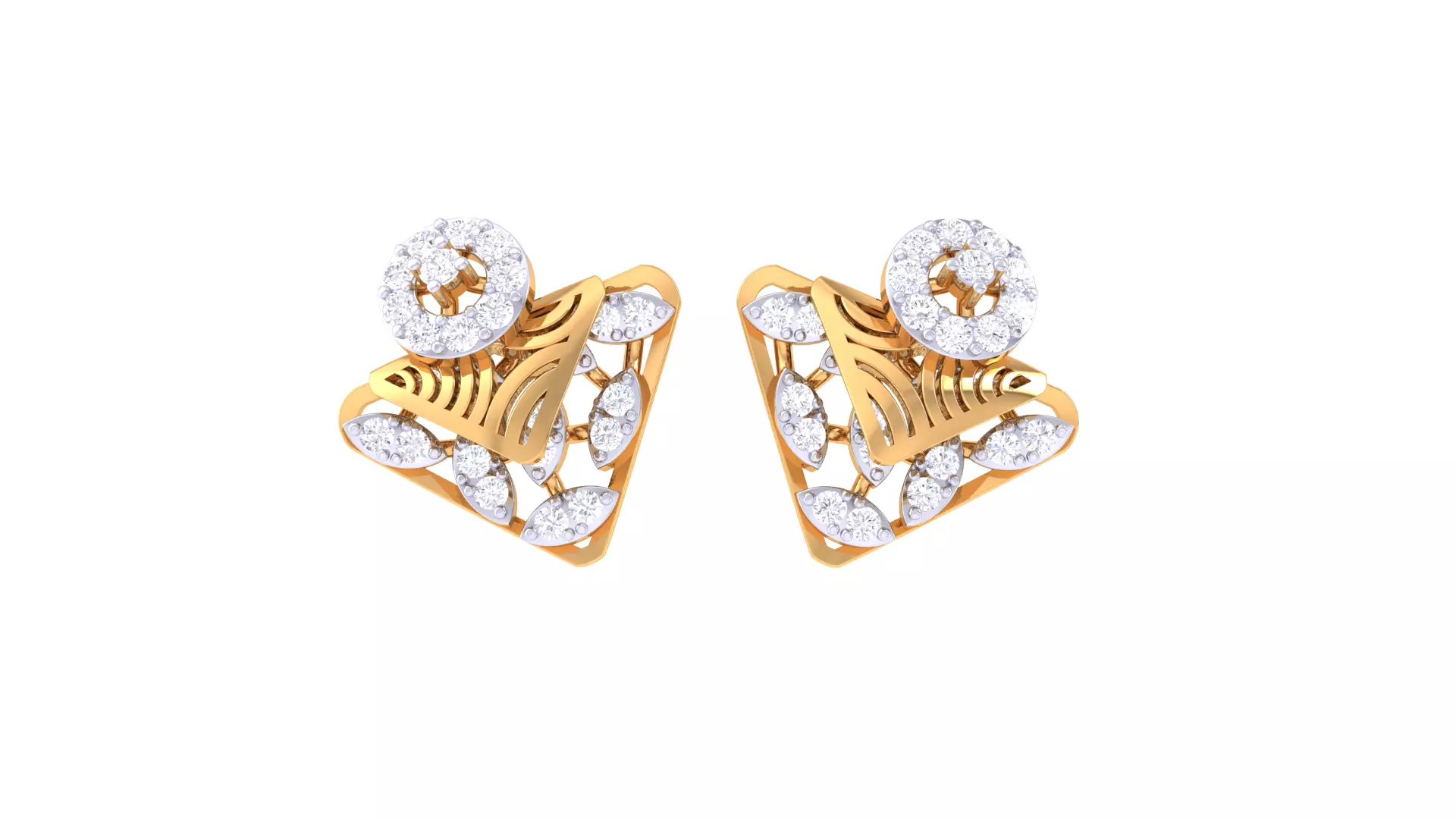 Women Stud Earring 3dm STL OBJ FBX Renders Details 3D print model_0