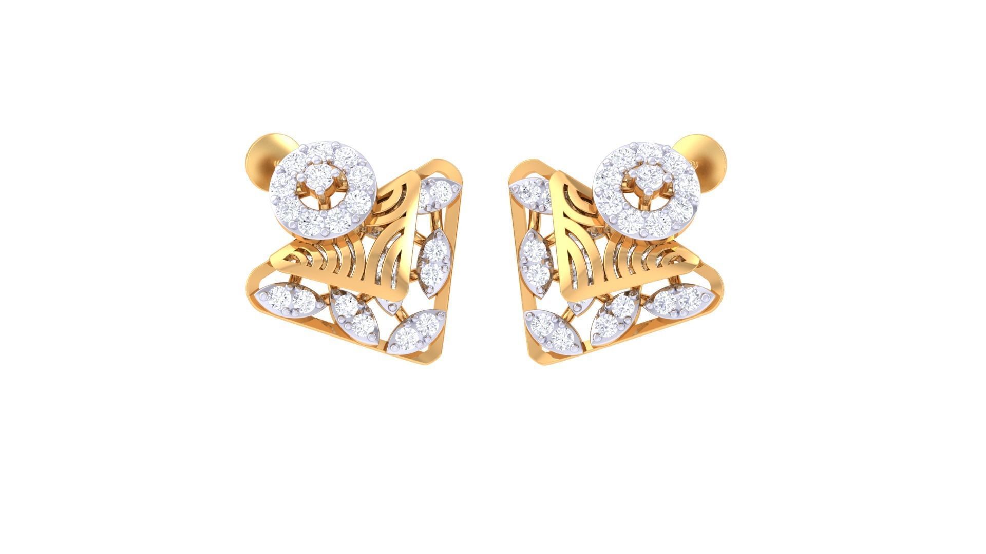 Women Stud Earring 3dm STL OBJ FBX Renders Details 3D print model_3