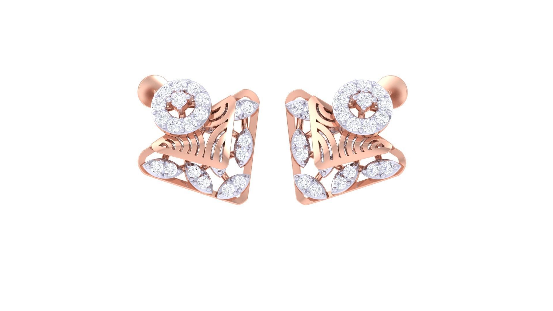 Women Stud Earring 3dm STL OBJ FBX Renders Details 3D print model_1