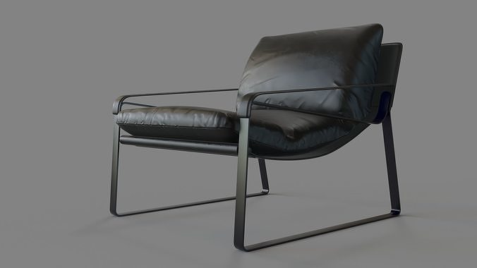 Dunhill Leather Lounge Chair 3D model 5