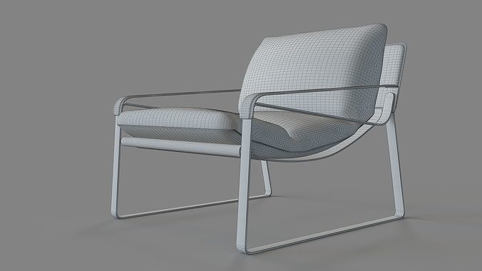 Dunhill Leather Lounge Chair 3D model 6
