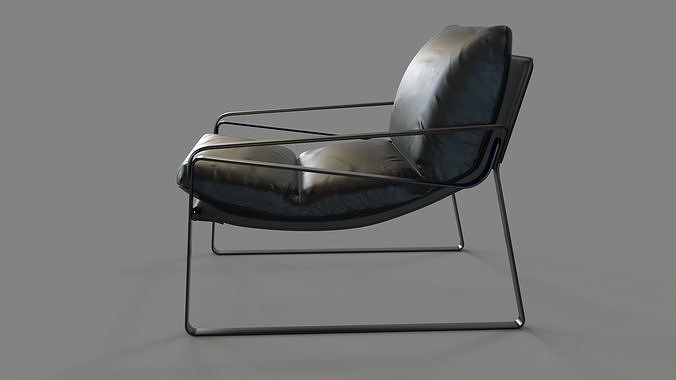 Dunhill Leather Lounge Chair 3D model 4