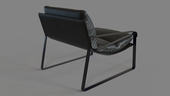 Dunhill Leather Lounge Chair 3D model 3
