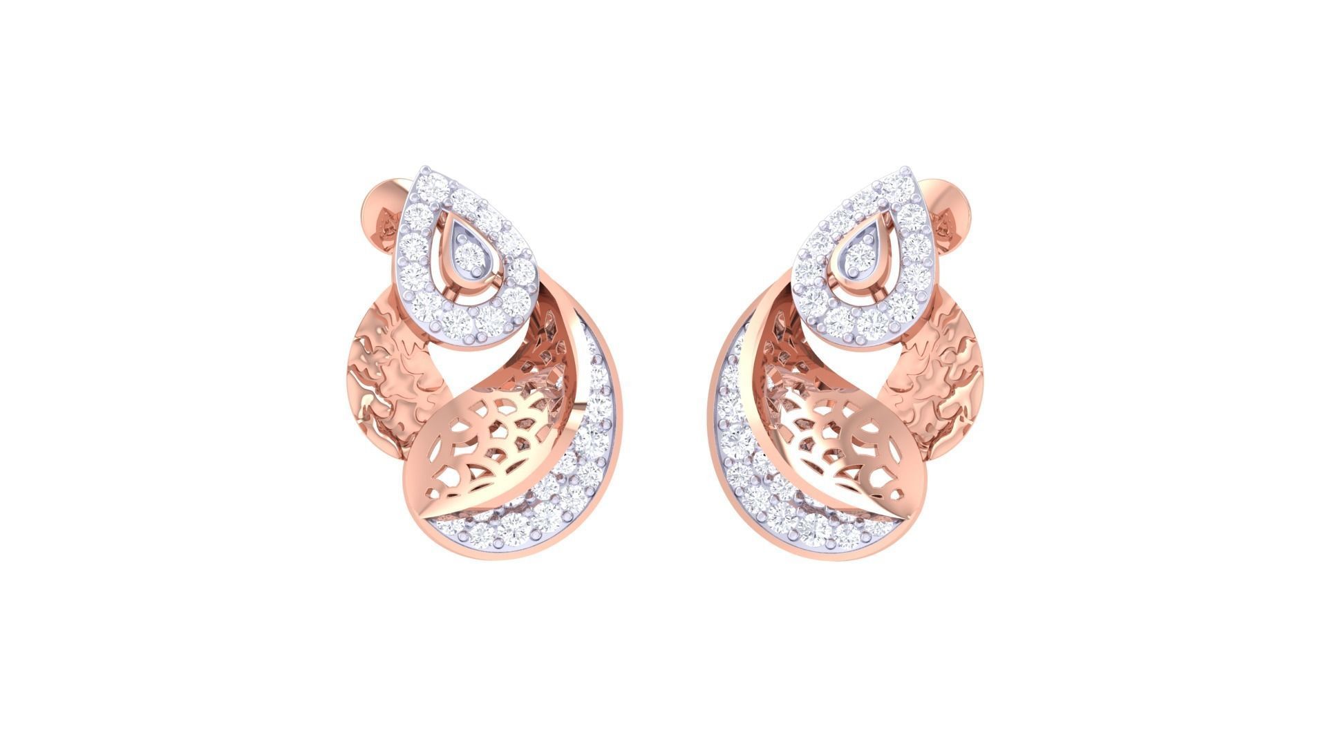 Women Stud Earring 3dm STL OBJ FBX Renders Details 3D print model_1