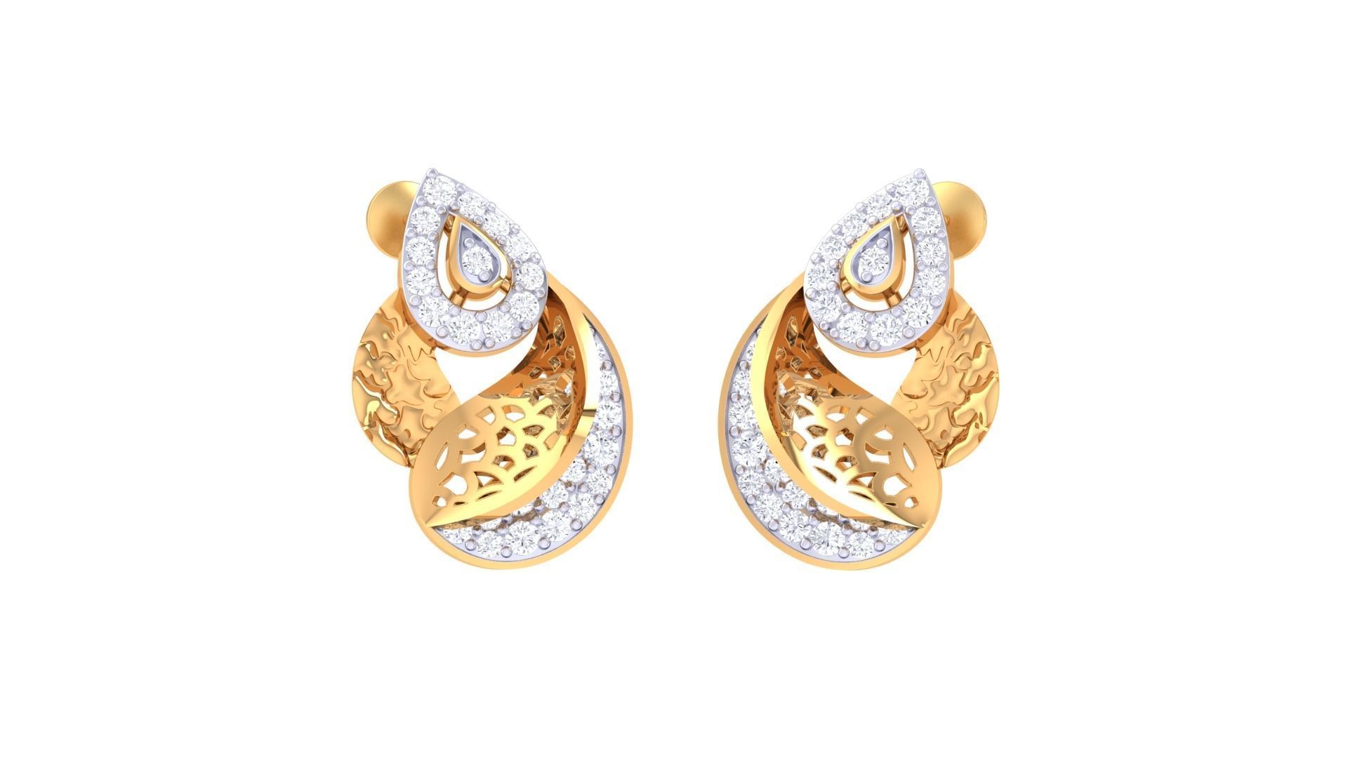 Women Stud Earring 3dm STL OBJ FBX Renders Details 3D print model_3