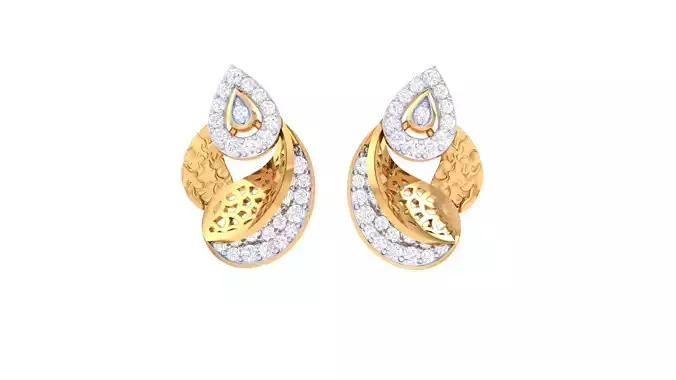 Women Stud Earring 3dm STL OBJ FBX Renders Details 3D print model