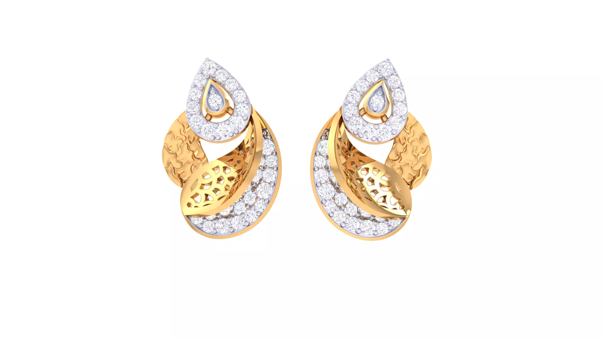 Women Stud Earring 3dm STL OBJ FBX Renders Details 3D print model_0